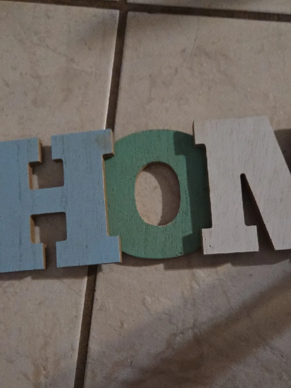 HOME Wooden Wall Sign in Blue, Green, White - Brand: